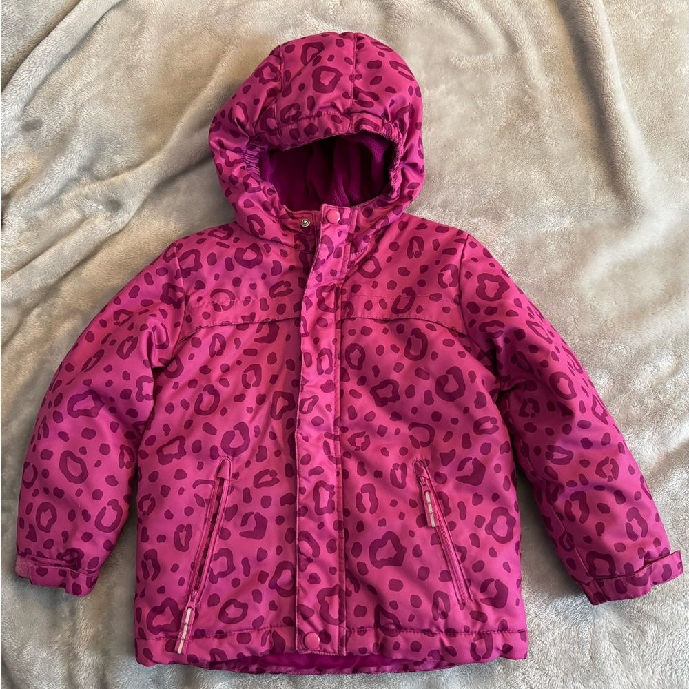 Cat & Jack Fuchsia Leopard Puffer Jacket